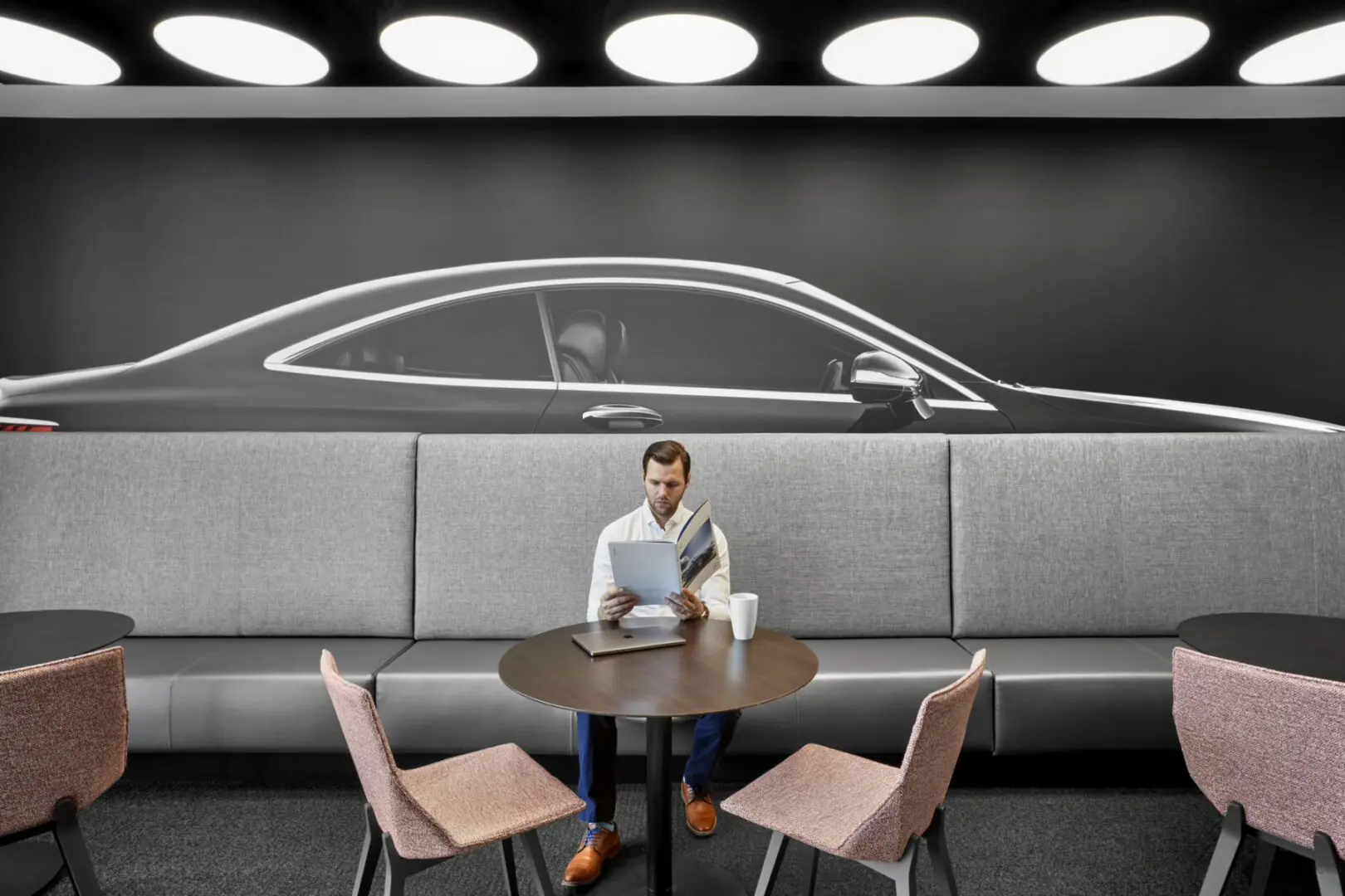 Mercedes Benz with graphic.