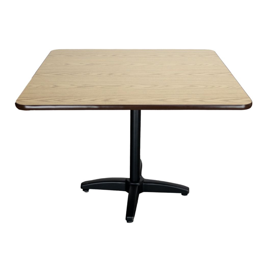 Square laminated table top in Oak.