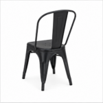 Matte black Tolix chair back side angle view