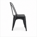 Matte black Tolix chair back side view