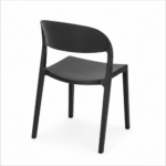 Snow Black Outdoor Chair Back Side View