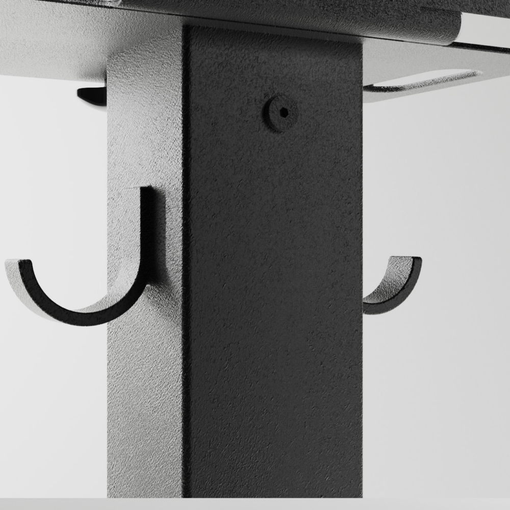 Flip Top Rockless Dining Height Table Base with coat or bag hooks.