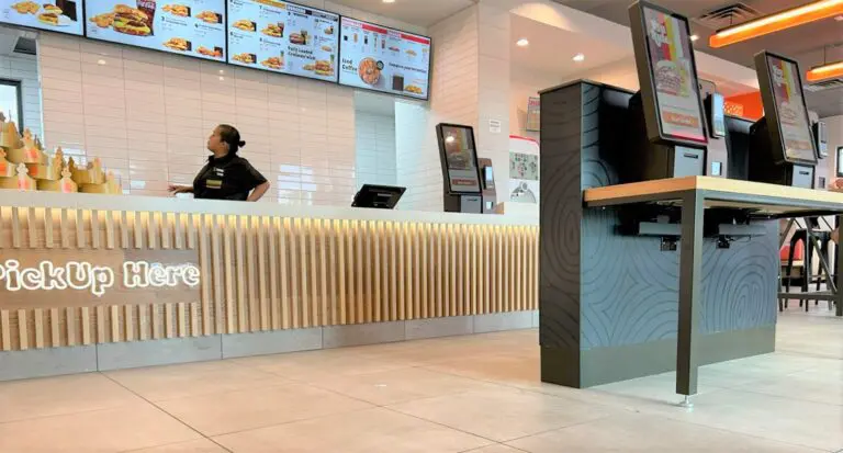 Burger King Sizzle order and pickup counter.