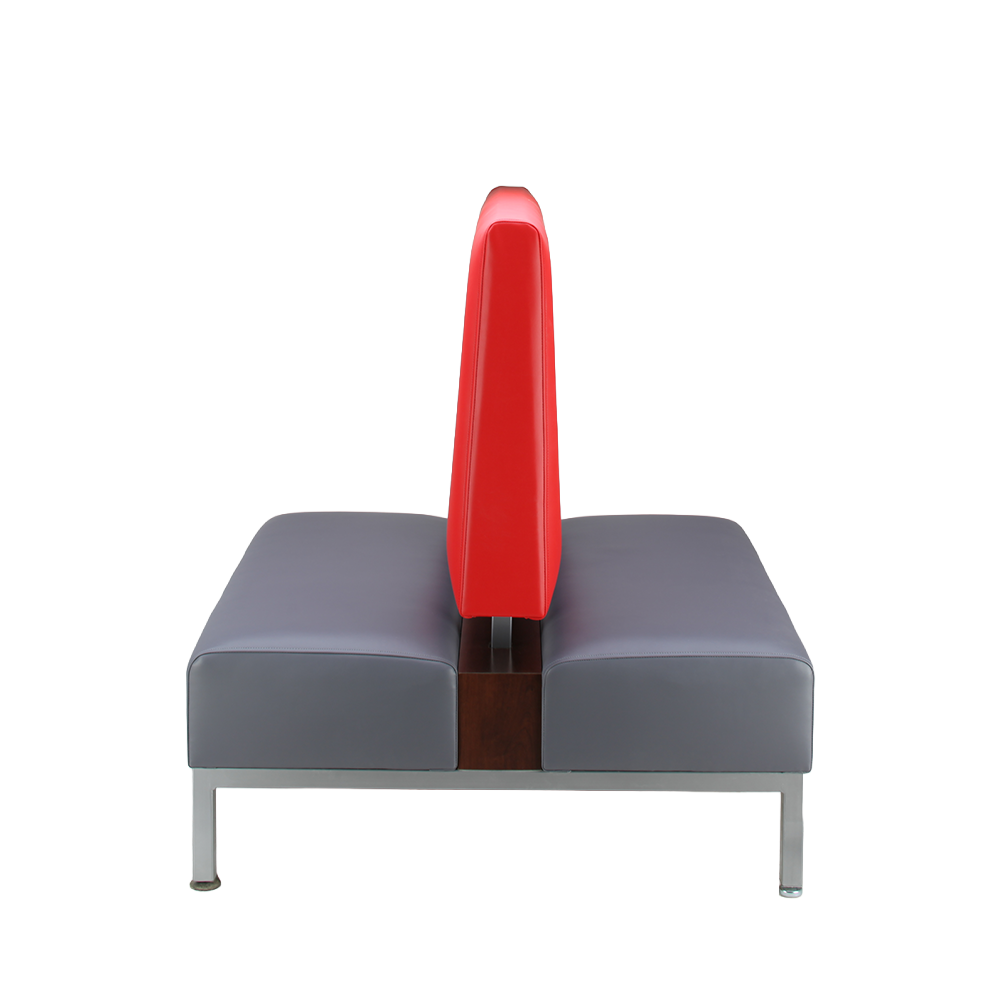 Archer two sided commercial booth seating, side view.