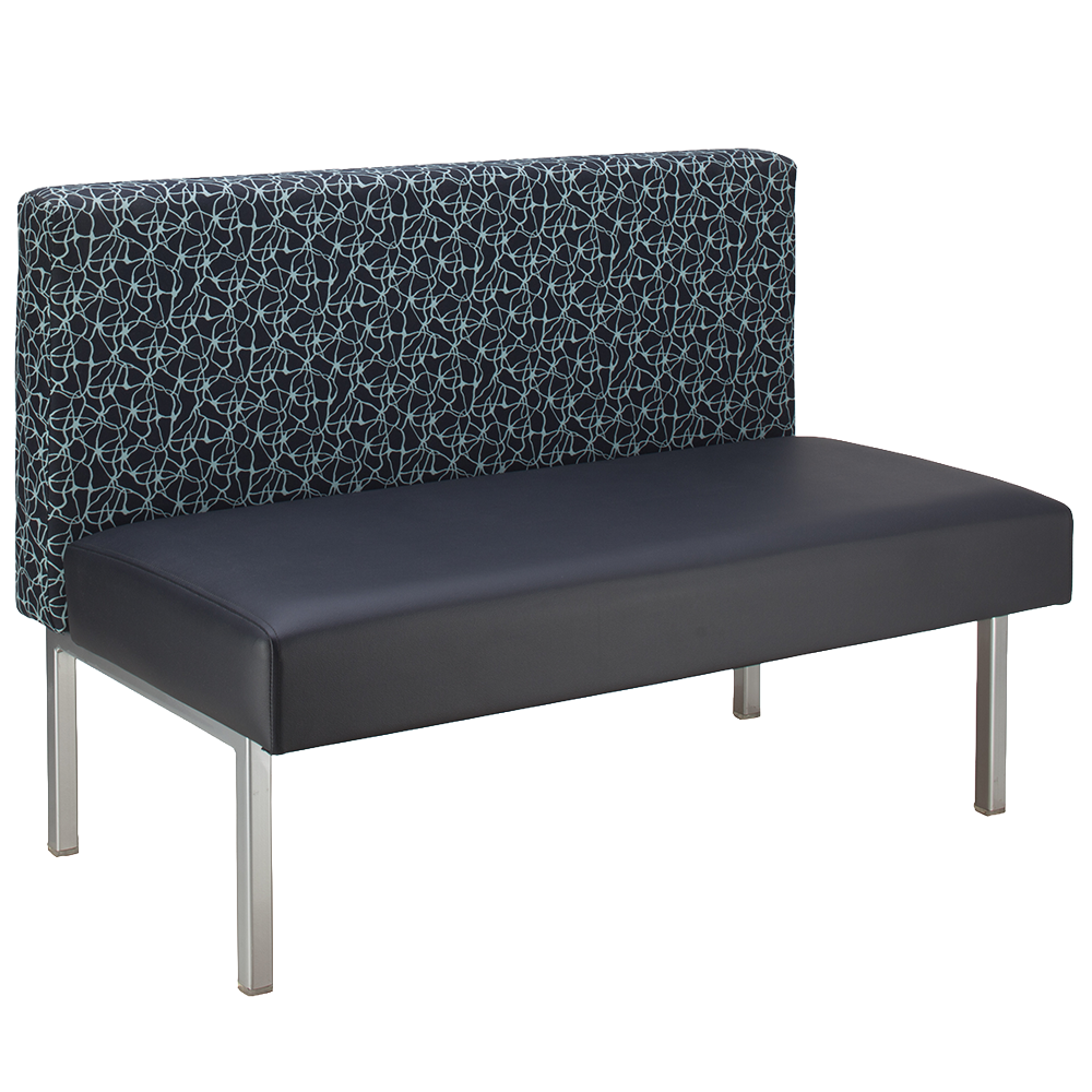 Brighton commercial booth with upholstered back and seat.