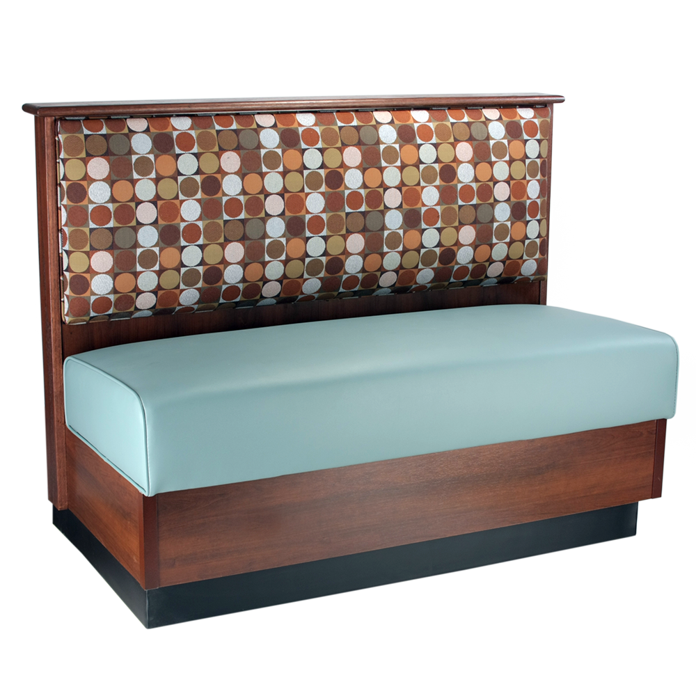 Meadow commercial single booth seating, angled.