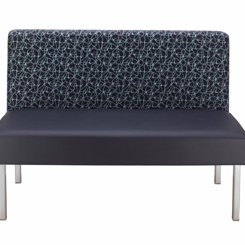 Brighton custom commercial restaurant booth with upholstered back and powder-coated steel frame