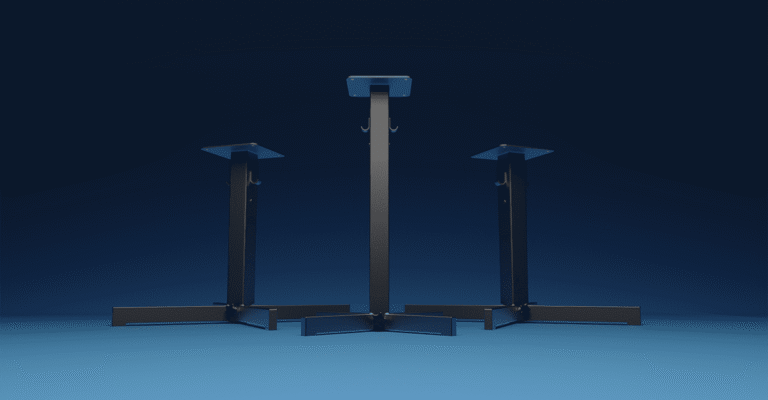 Rockless Table Bases against a dark background.