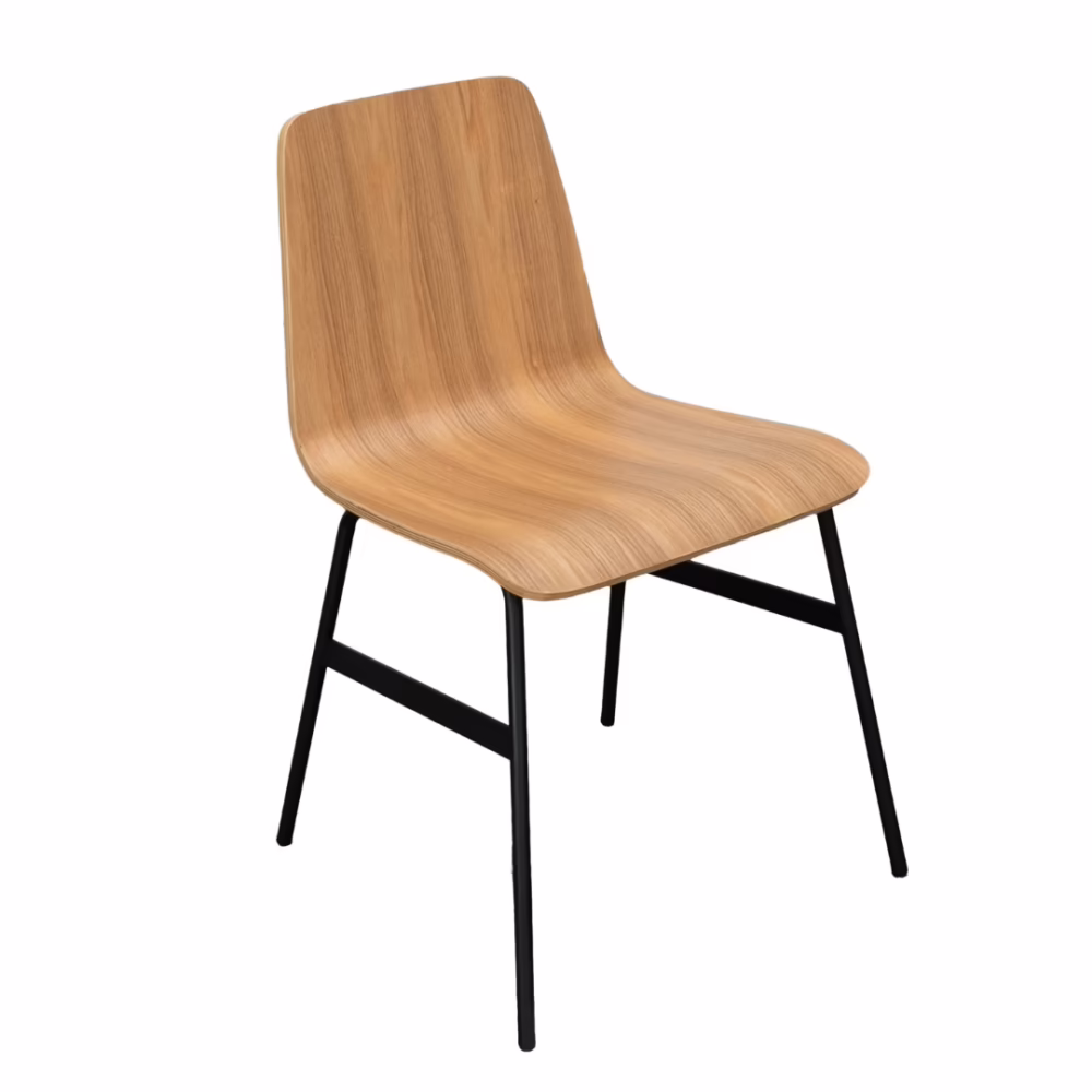 Gus Lecture Chair – Wood Seat Metal Frame