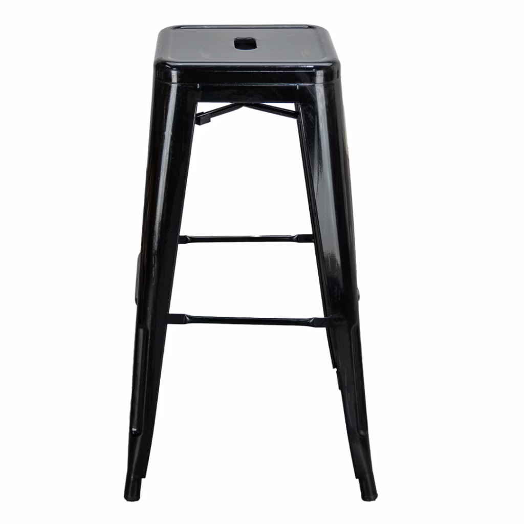 Black Metal Tolix Bar Stool.