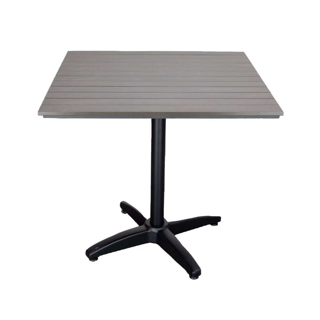Square synthetic teak table top in Grey.
