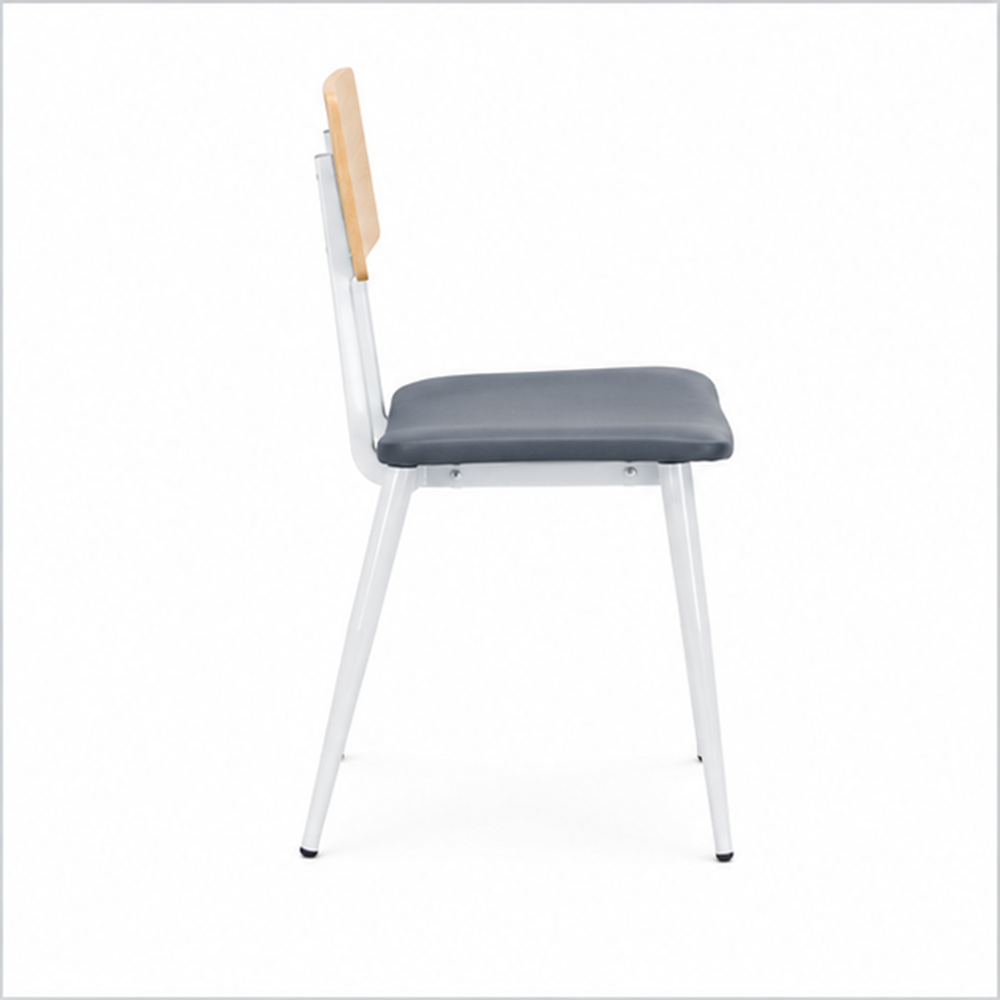 Grey Dining Chair Wood Side View