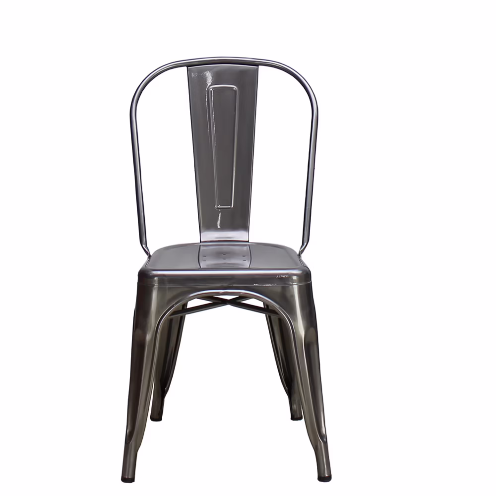 Cast chair in grey.