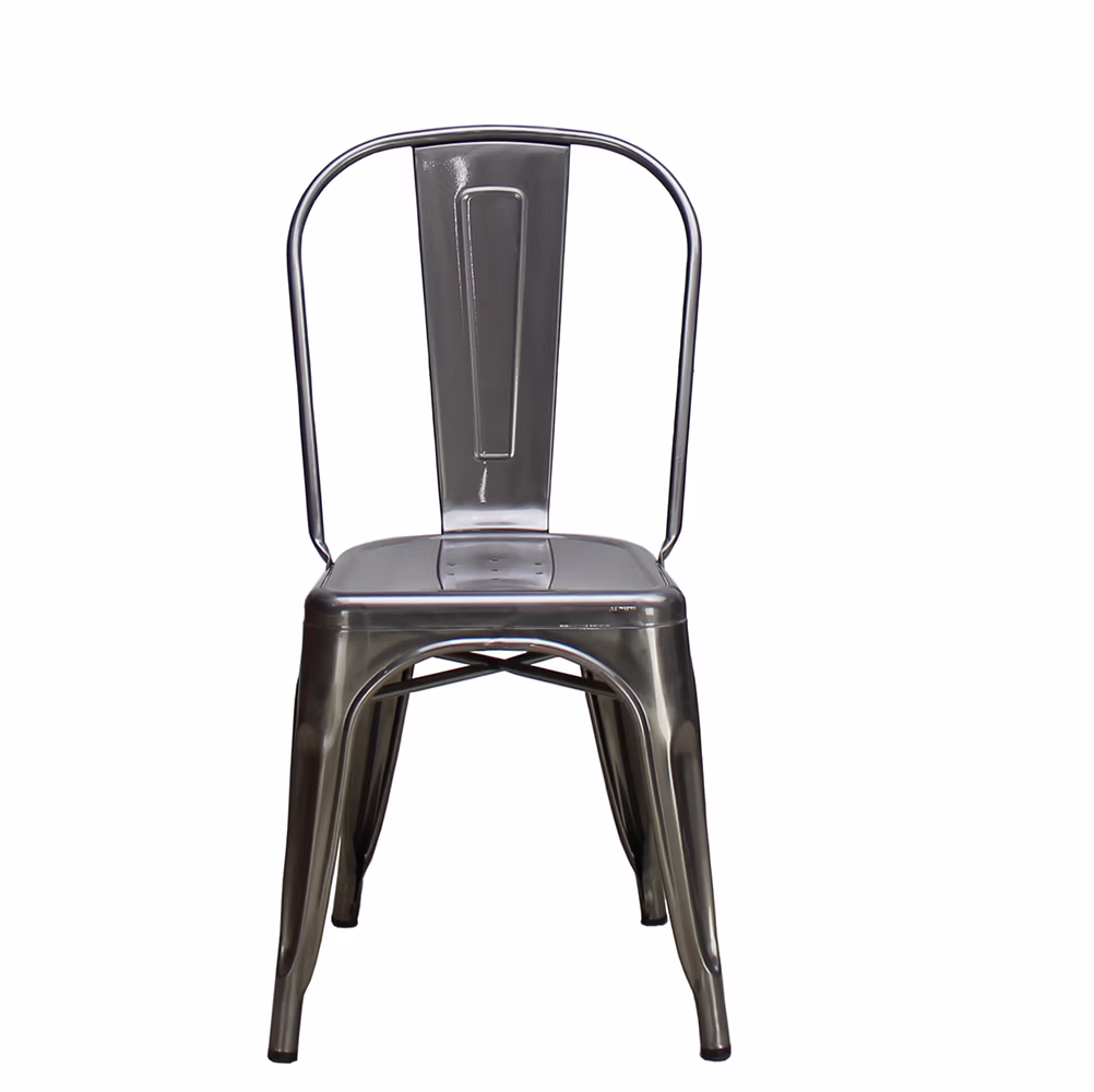 Cast chair in grey.