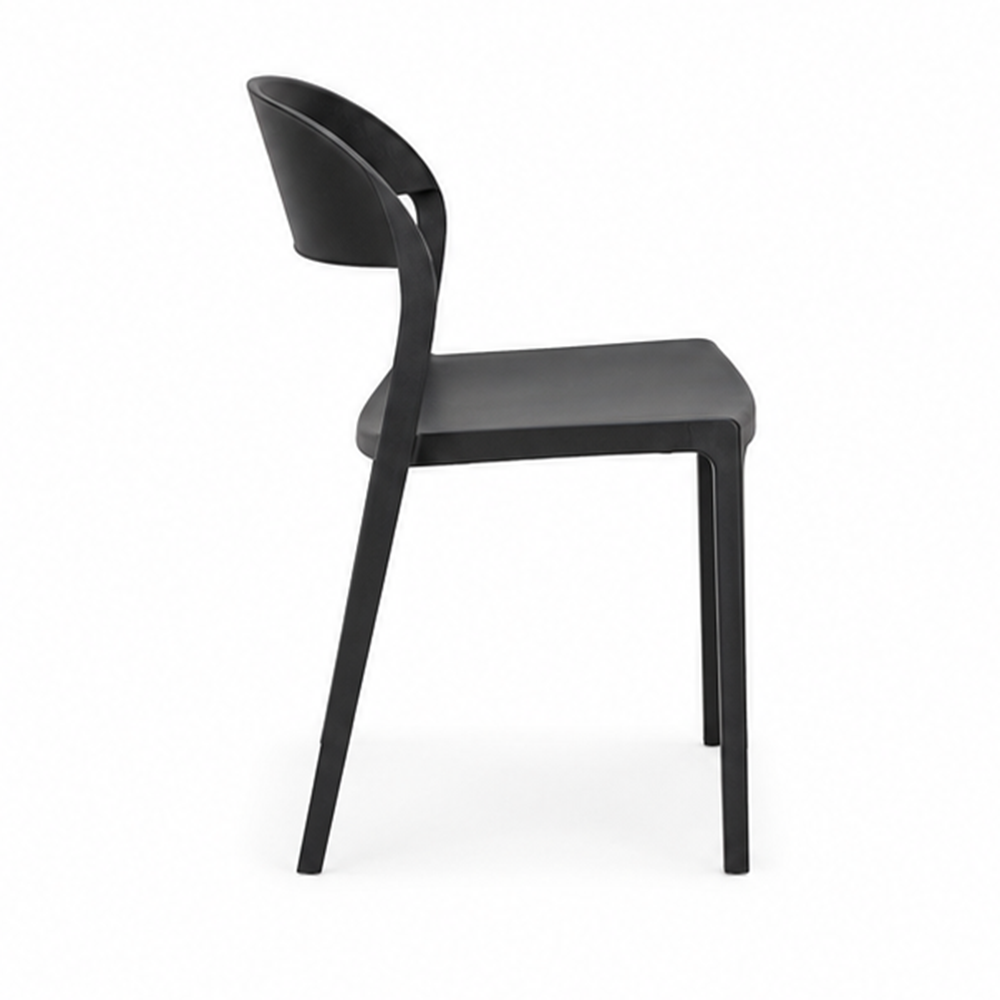 Snow Black Outdoor Chair Side View