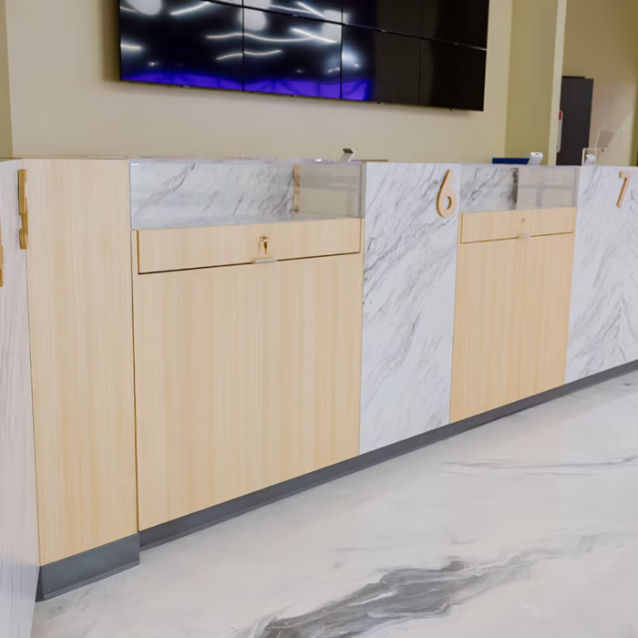 Sociale dispensary checkout counters.