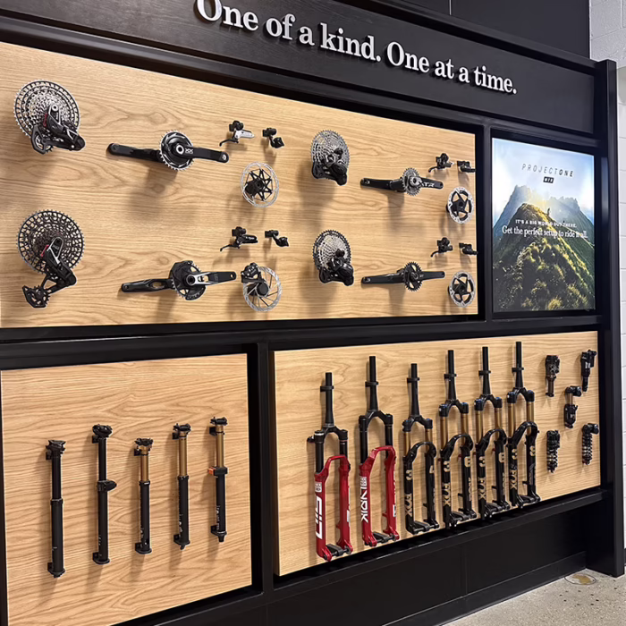 Trek Bike parts wall display